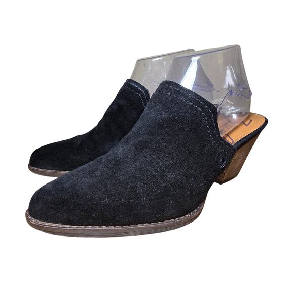 Zodiac Ada Black Suede Western Mules Womens Size 9 Chunky Heel Great condition - Picture 1 of 8
